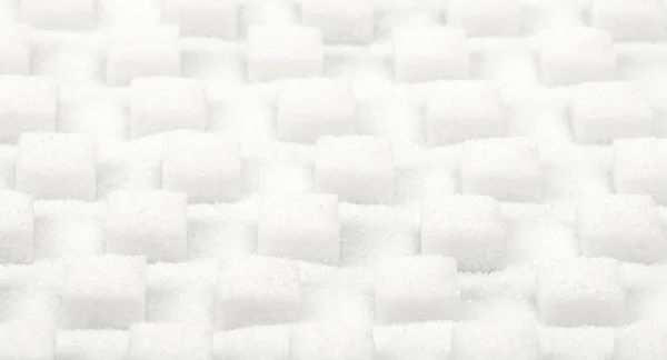 White Sweet Sugar Cubes Seamless Pattern Selective Focus — Stock Photo, Image