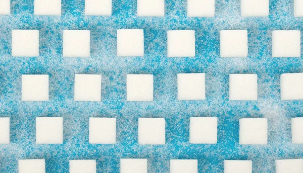 White sweet sugar cubes seamless pattern — Stock Photo, Image