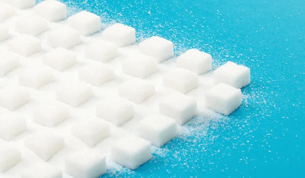 白色甜砂糖立方体无缝图案 — 图库照片