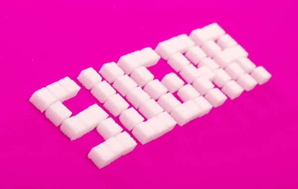 Zucchero bianco cubi sfondo — Foto Stock
