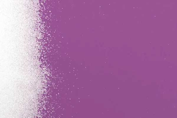 Fundo Açúcar Branco Conceito Alimentação Não Saudável Fundo Roxo — Fotografia de Stock