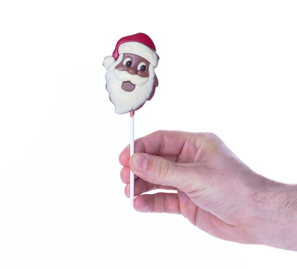 Czekolada Santa Claus Izolowane Białym Tle — Zdjęcie stockowe