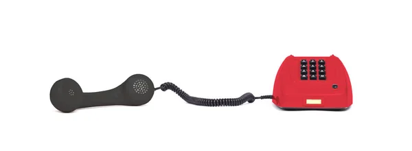 Vintage Mehrfarbiges Telefon Mit Weißem Hintergrund — Stockfoto