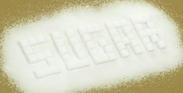 Witte Suiker Kubussen Achtergrond Concept Van Ongezond Eten — Stockfoto