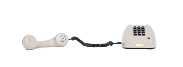 Vintage Grey Telephone White Background — Stock Photo, Image