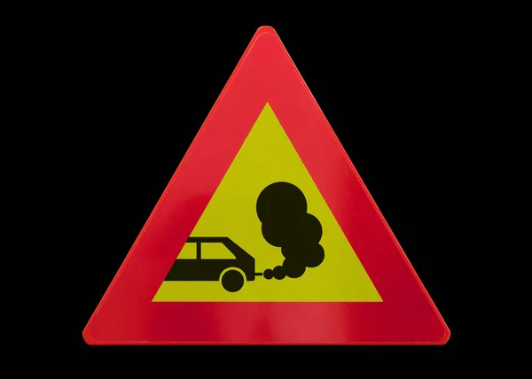 Traffic Sign Isolated Exhaust Fumes Black — Stock Photo, Image