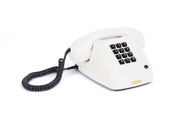 Weißes Telefon Mit Weißem Hintergrund — Stockfoto