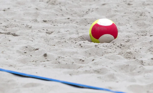 Dettaglio Una Partita Beach Volley Palla — Foto Stock