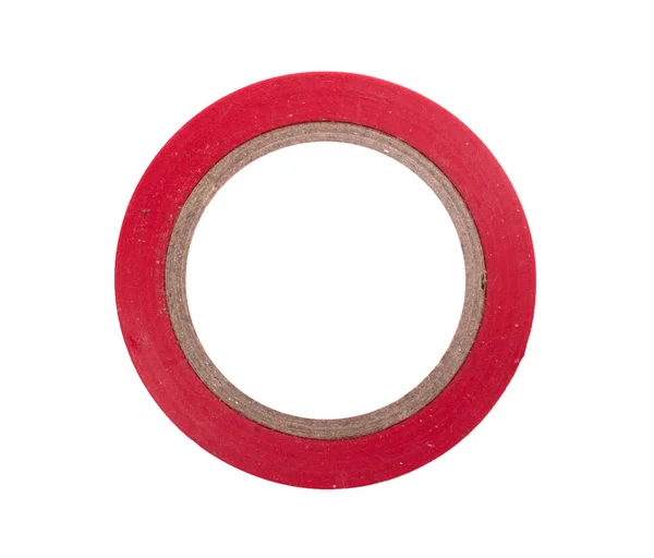 Изоляционная Лента Красного Цвета Изолированная Белом Фоне — стоковое фото
