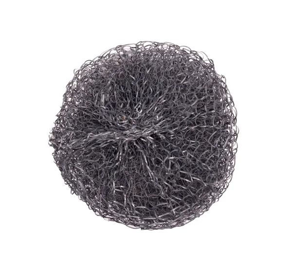 Cleaning Steel Wire Wool Scrub Scourer Metal White Background — Stock Photo, Image