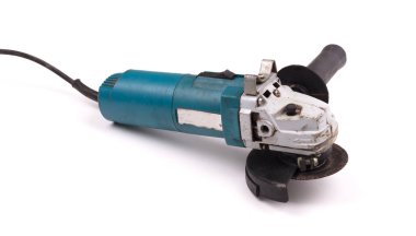 Açı öğütücü beyaz arkaplanda izole edildi