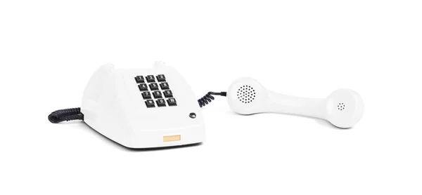 Vintage White Telephone White Background — Stock Photo, Image