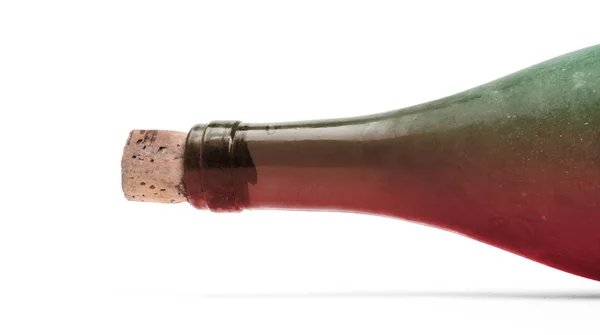 白に隔離された古いワインのボトルの上 ロイヤリティフリーのストック写真