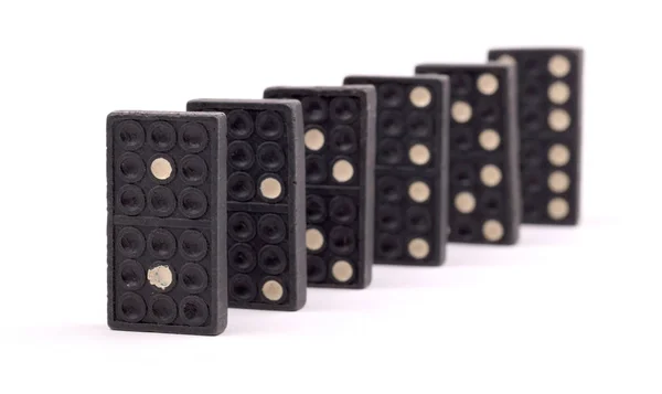 Vecchio Gioco Domino Isolato Sfondo Bianco — Foto Stock