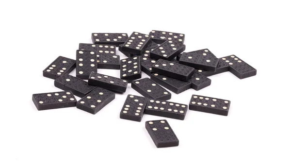 Vieux Jeu Domino Isolé Sur Fond Blanc — Photo