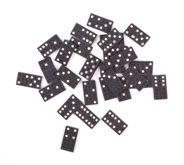 Starý Domino Hra Izolovaná Bílém Pozadí — Stock fotografie