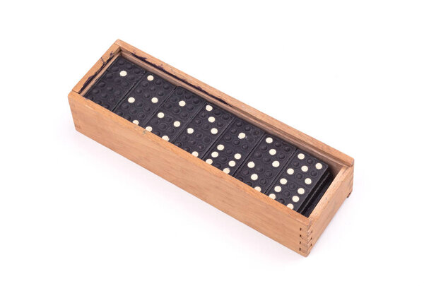 Old domino game isolated on a white background