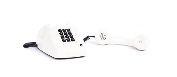 Vintage White Telephone White Background — Stock Photo, Image