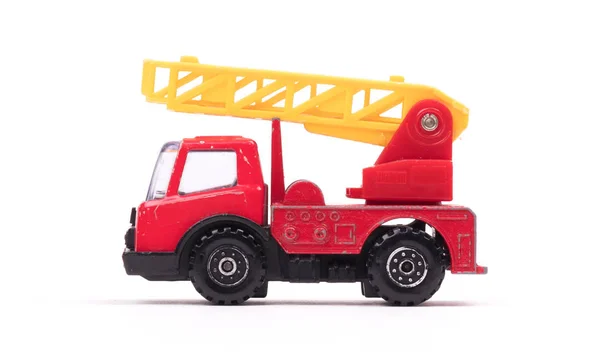 Toy Firetruck Ladder Folded White Background — Stock Photo, Image