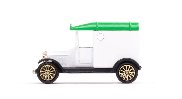 Παλιό Μεταλλικό Παιχνίδι Αυτοκίνητο Απομονωμένο Λευκό — Φωτογραφία Αρχείου