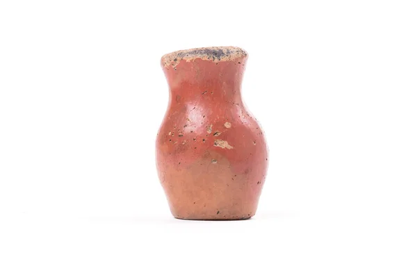 Ceramic Old Vase Small Isolated White Background — Stock Photo, Image