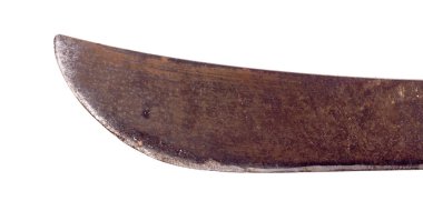 Beyaz arka planda izole edilmiş büyük bir palanın bıçağı.