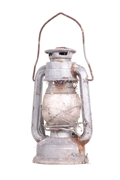 Vintage Kerosene Oil Lantern Lamp Isolated White Background — Stock Photo, Image