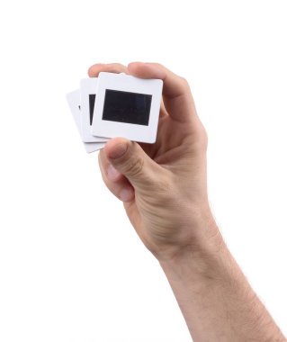 Çok eski bir slayt fotoğraf holding