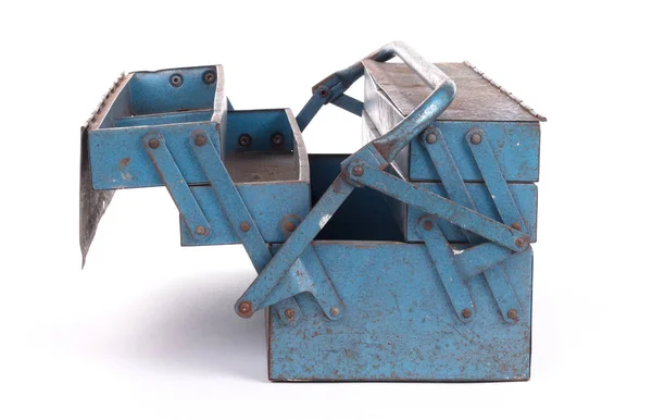 Vecchia cassetta degli attrezzi in metallo — Foto Stock