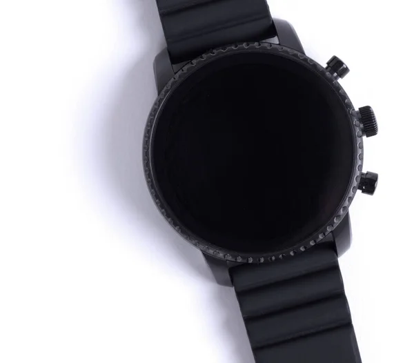 Smartwatch preto isolado — Fotografia de Stock