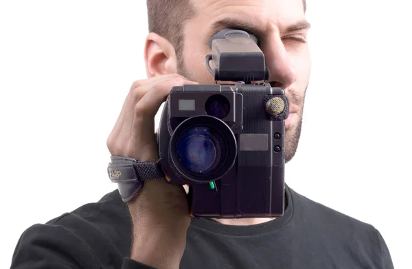 Analog video kamera, izole — Stok fotoğraf