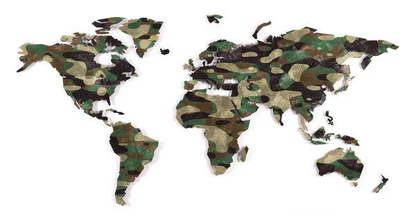 Mapa del mundo esbozado aproximadamente - Camuflado —  Fotos de Stock