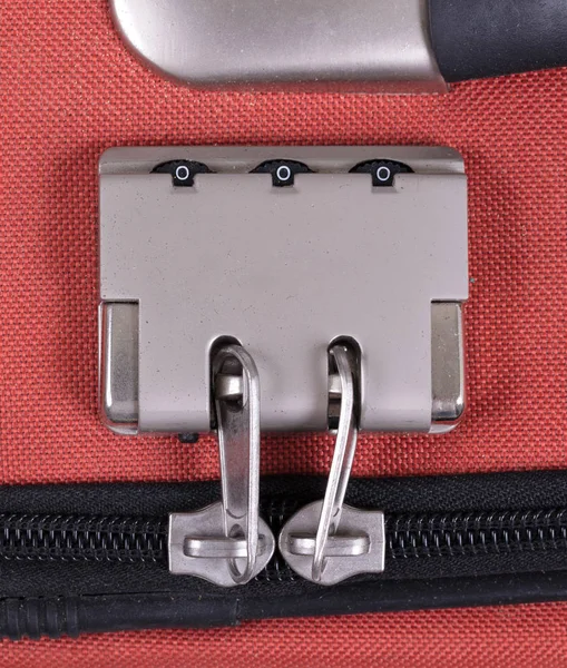 Kombinationslås på resväska resväska. Nummer, stål — Stockfoto