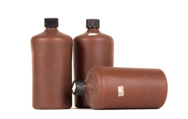 Fotoğraf geliştirme ekipmanları-kimyasallar ile plastik şişe