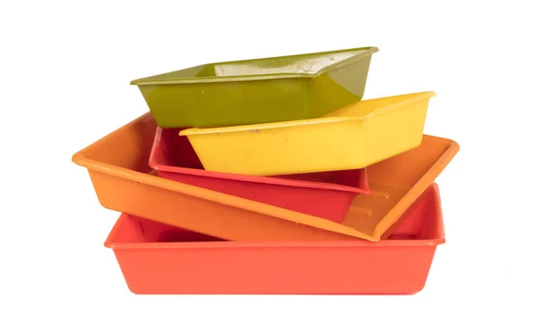 Photo developing equipment - Plastic bowls — Stock Photo, Image