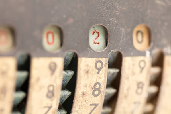 Vintage manual adding machine isolated - 2 — Stock Photo, Image