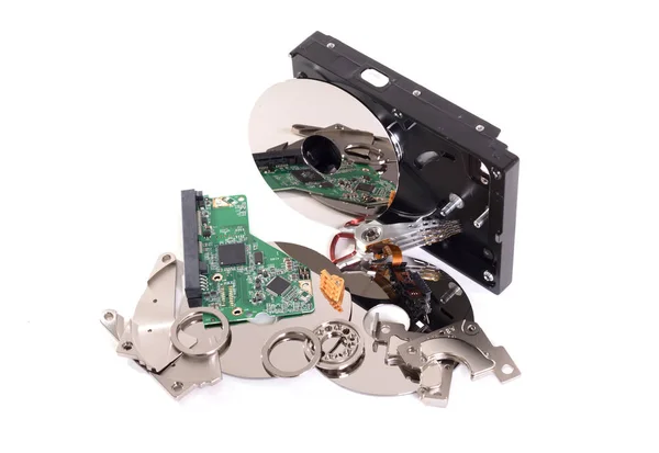 Detailní informace o uzavření počítače, pevný disk v částech — Stock fotografie