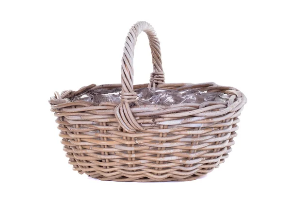 Handmade basket isolated — Stock Photo, Image