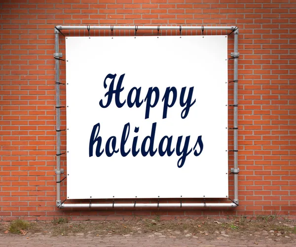 Grote boodschap geschreven op een muur-Happy Holidays — Stockfoto
