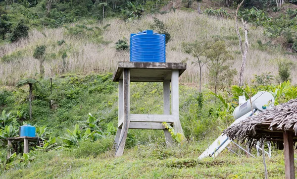 Simple blue watertower in Madagascar — Stock Photo, Image