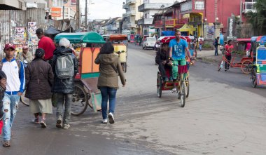 Antsirabe, Madagaskar 25 Temmuz 2019 Antsirab sokakları