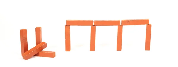 Vintage Orange Byggstenar Isolerad Vit Bakgrund — Stockfoto
