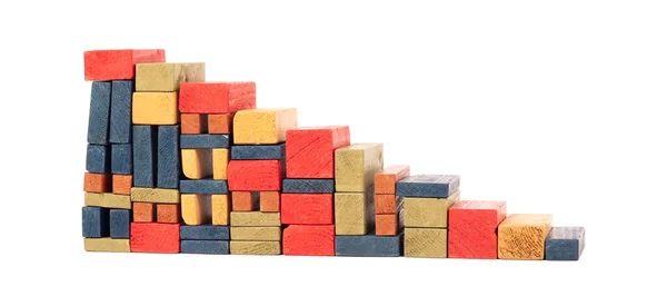 Izolované Blokové Schody Vedoucí Nikam Izolované Bílém — Stock fotografie