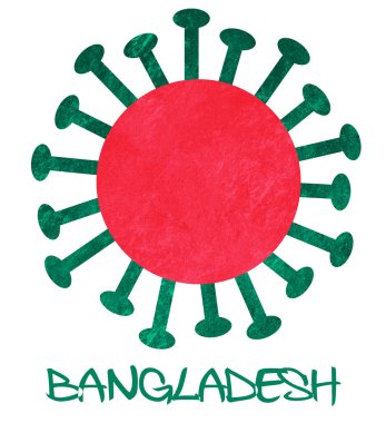 The XXXX national flag with corona virus or bacteria - Isolated on white