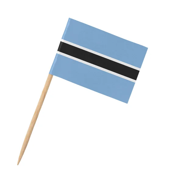 Petit Drapeau Papier Botswana Sur Bâton Bois Isolé Sur Blanc — Photo