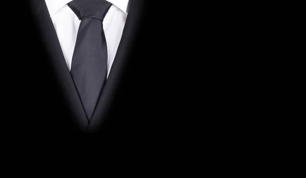 Man Black Suit Black Tie Close — Stock Photo, Image