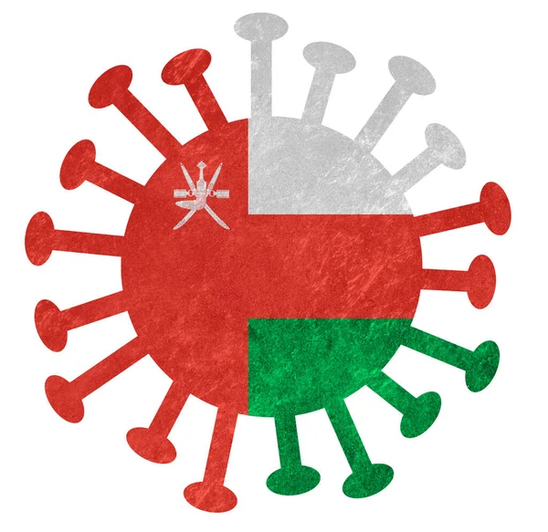 National Oman Flag Corona Virus Bacteria Isolated White — Stock Photo, Image