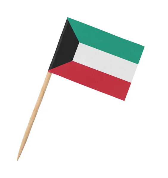 Small Paper Kuwaiti Flag Wooden Stick Isolated White — Stock Photo, Image