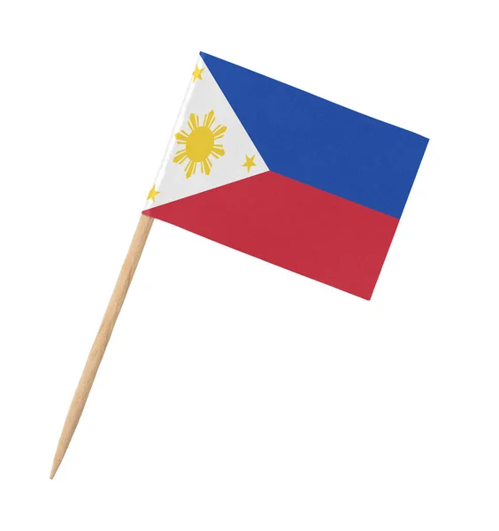 Petit Drapeau Papier Des Philippines Sur Bâton Bois Isolé Sur — Photo