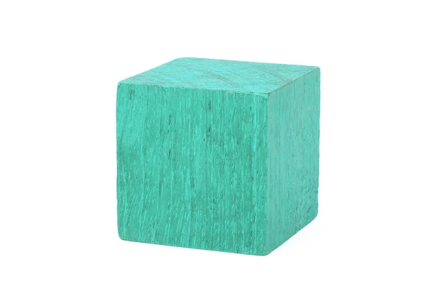Ročník Zelené Stavební Blok Izolované Bílém Pozadí — Stock fotografie